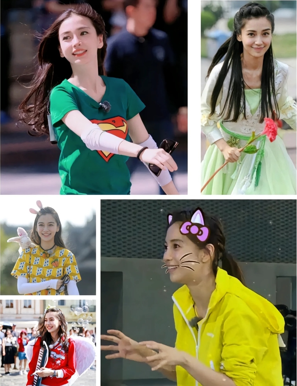 【内娱顶级神颜Angelababy 】最近六毛在刷跑男——小小的我的童年（独属于