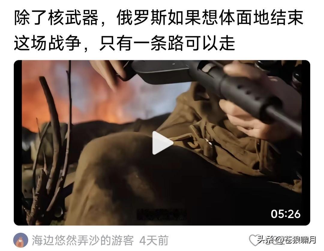 前有李专家给哈马斯献策:要利用好人质！今有网友给俄出主意:要想体面结束战争，除了