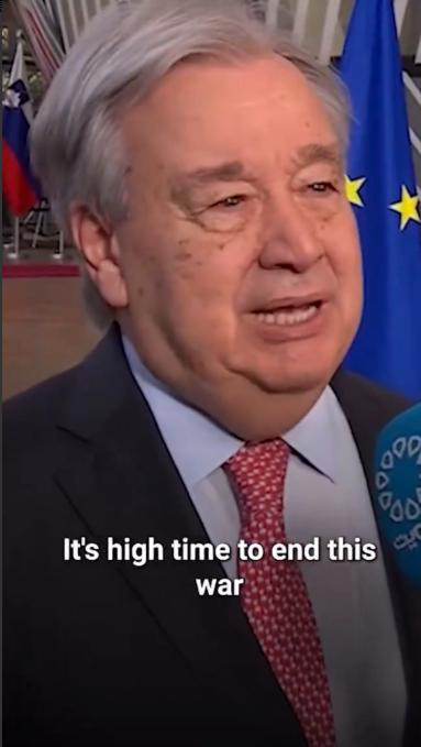 联合国秘书长古特雷斯19日发文说：
 
古特雷斯在19号公开发文，摆出两条所谓“