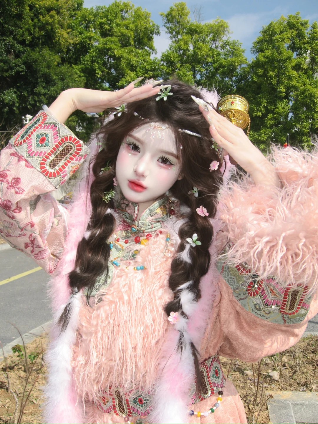 在赣州！这套粉色藏服太少女了吧！
