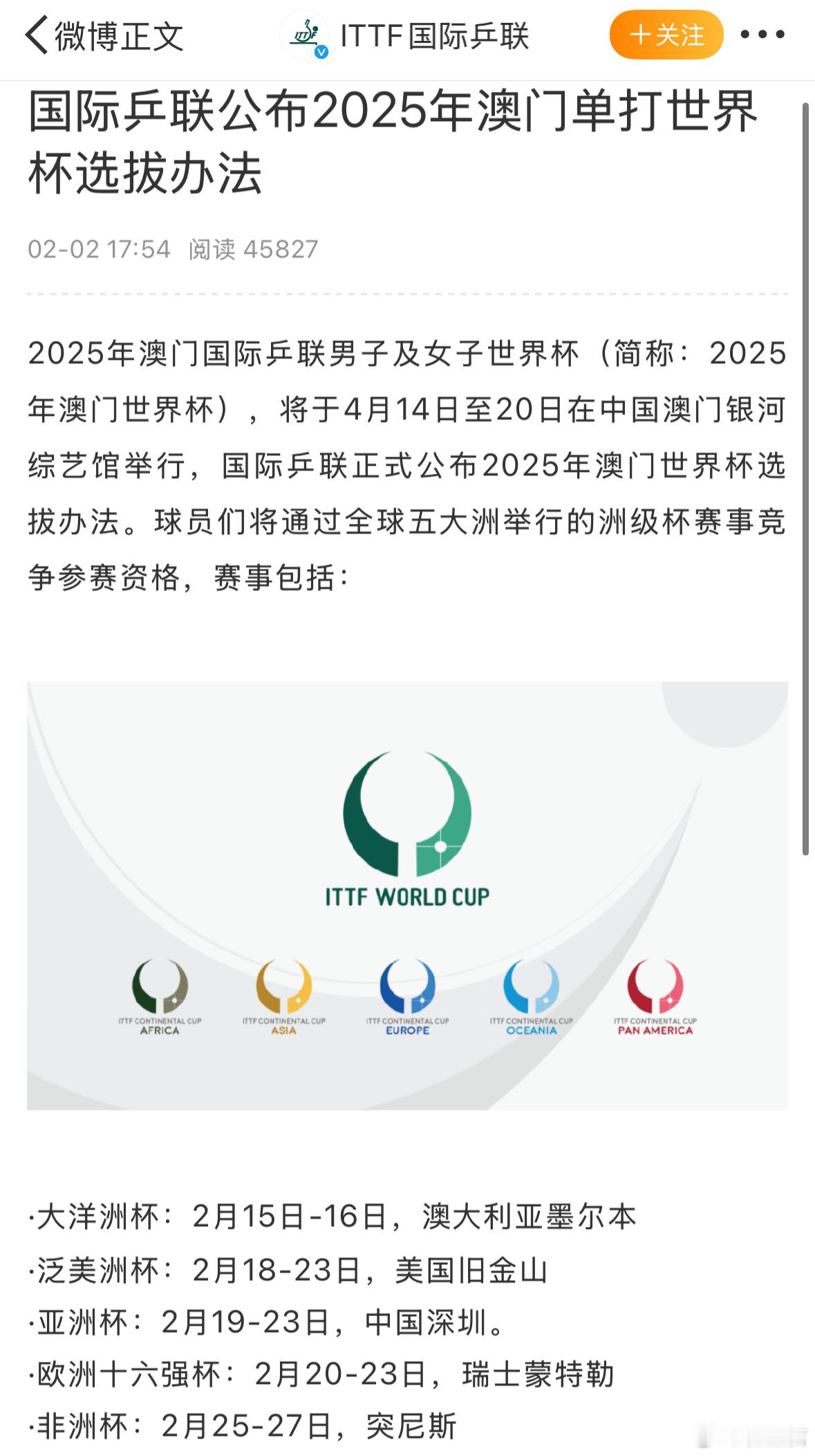 从ITTF最新发布的2025年澳门世界杯选拔办法来看，世乒赛卫冕冠军樊振东将自动