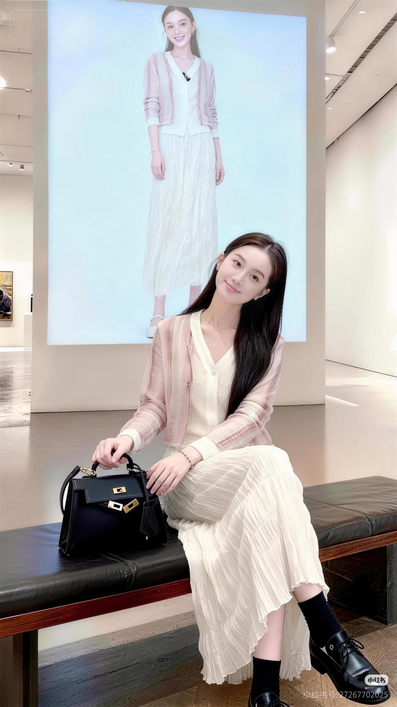 春风拂面来，轻纱拂长裙。