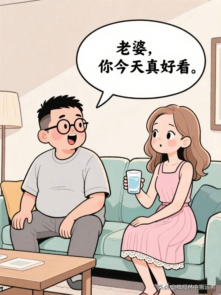 搞笑漫画：老公突然说：“老婆，你今天真好看。”老婆警觉：“说，又闯什么祸了？”老