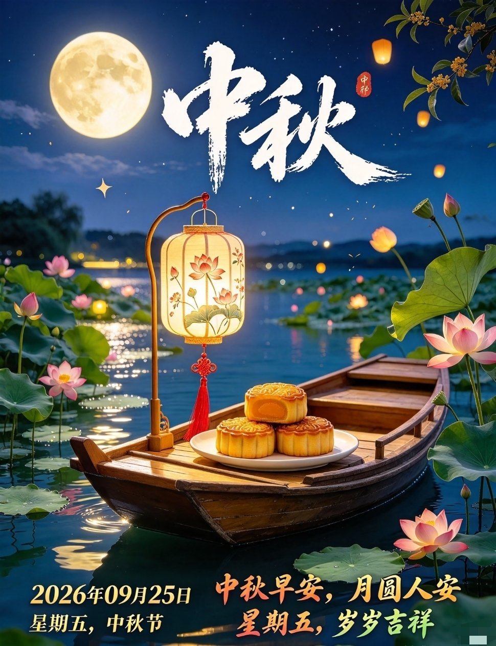 中秋节 又是一年一度的中秋节，祝大家中秋快乐，阖家团圆，身体健康，工作顺利，事事