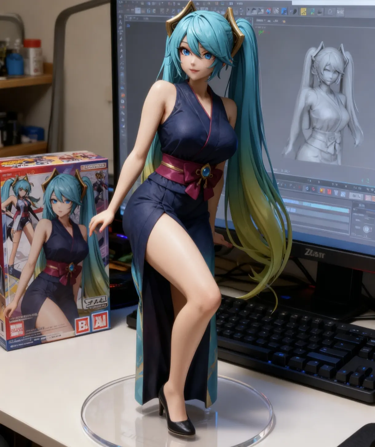 手办模型  二次元美女 娑娜 琴女 lol