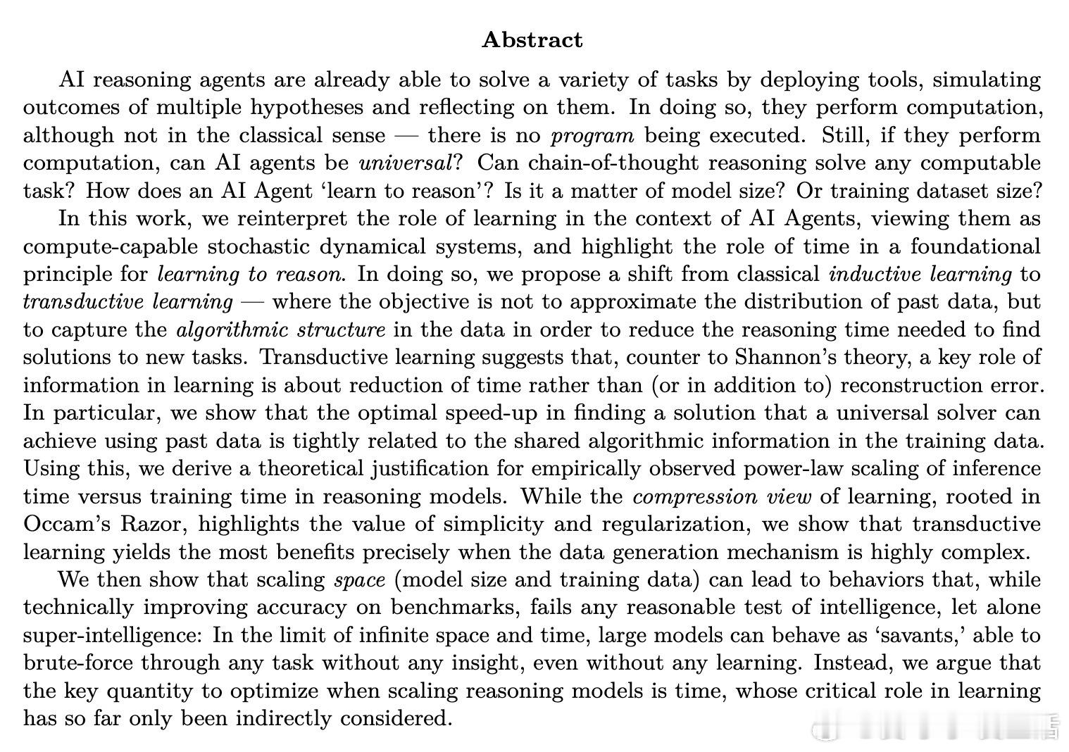 [LG]《AI Agents as Universal Task Solvers