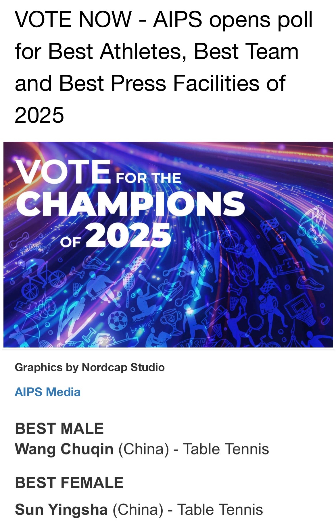 AIPS最佳运动员提名👏🏻👏🏻 