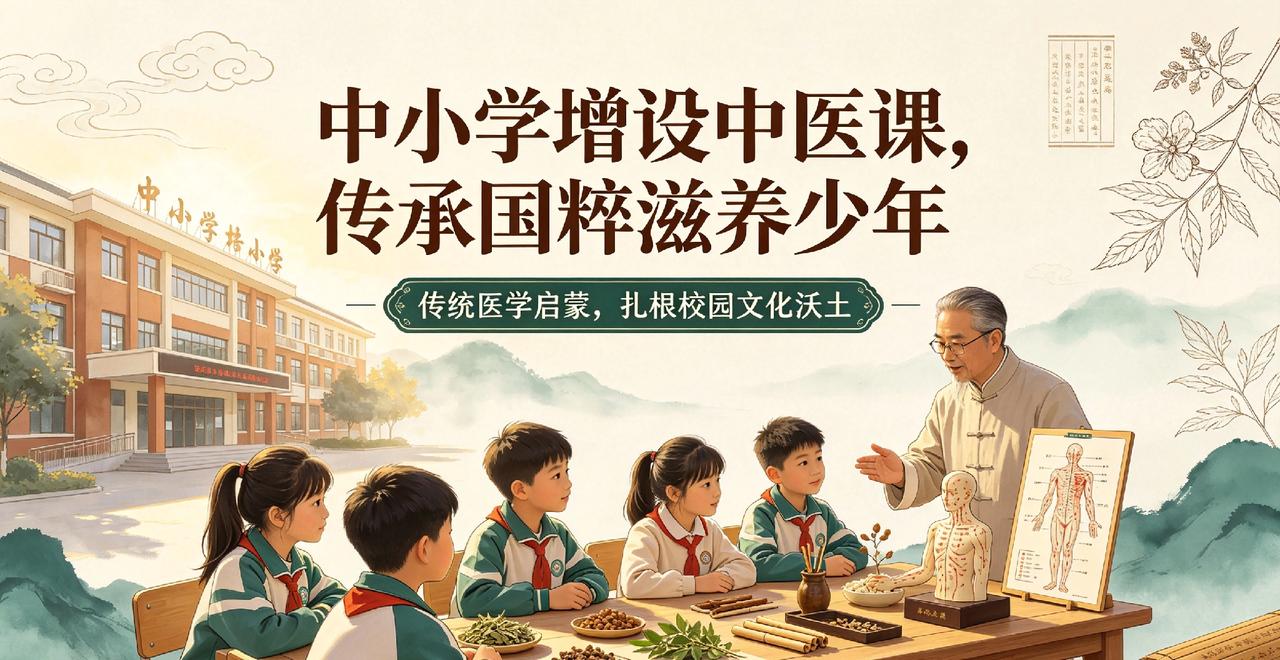中小学增设中医课，传承国粹滋养少年
 
传统医学启蒙，扎根校园文化沃土