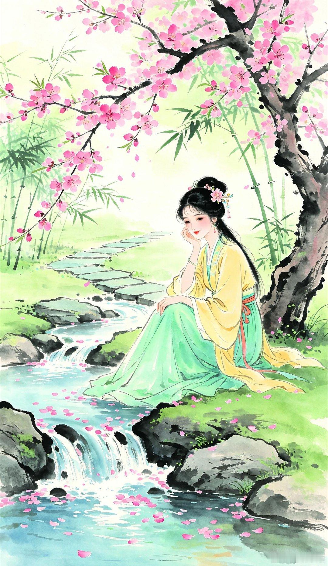 古风插画情侣唯美意境壁纸 