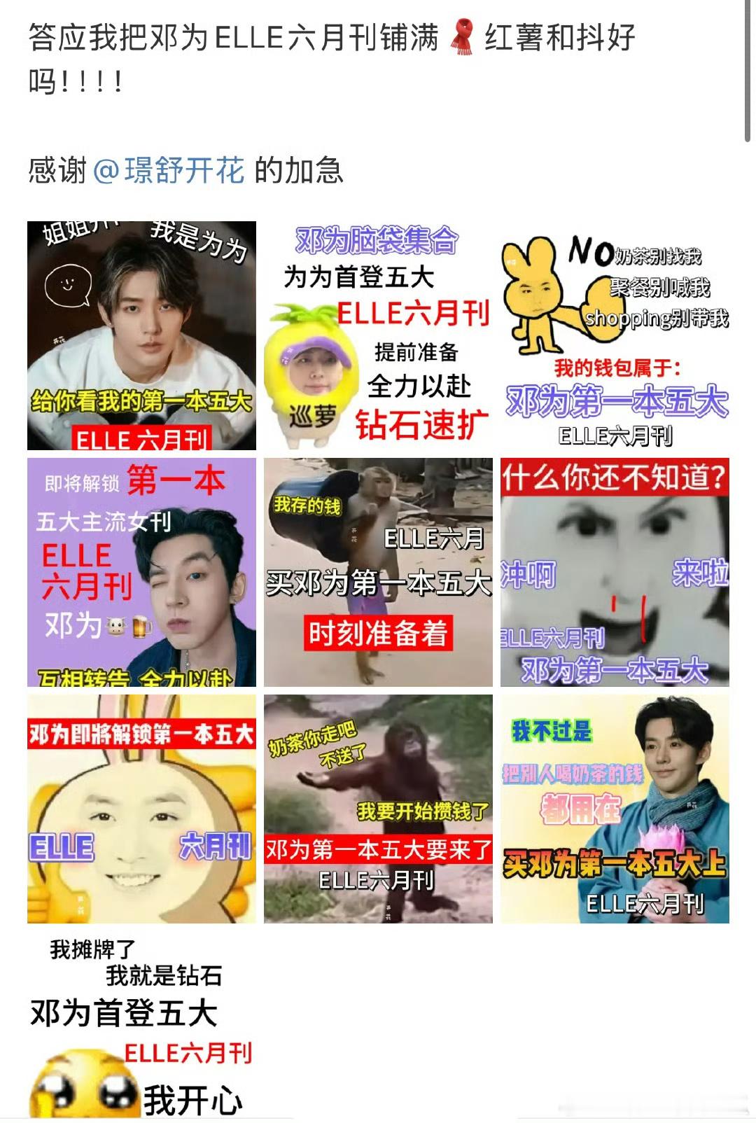 邓为elle六月刊真的，粉丝已做好图 ​​​