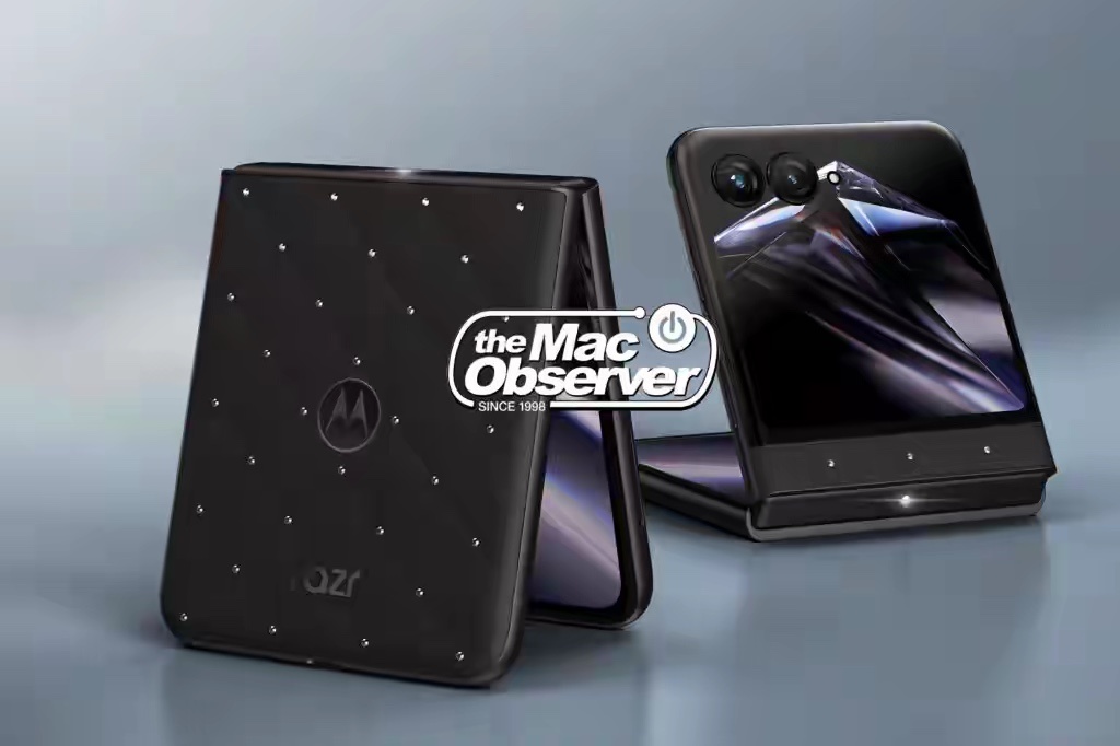 摩托罗拉Razr70施华洛世奇版小折叠曝光啦！看完外观真的很有辨识度，整机黑色底