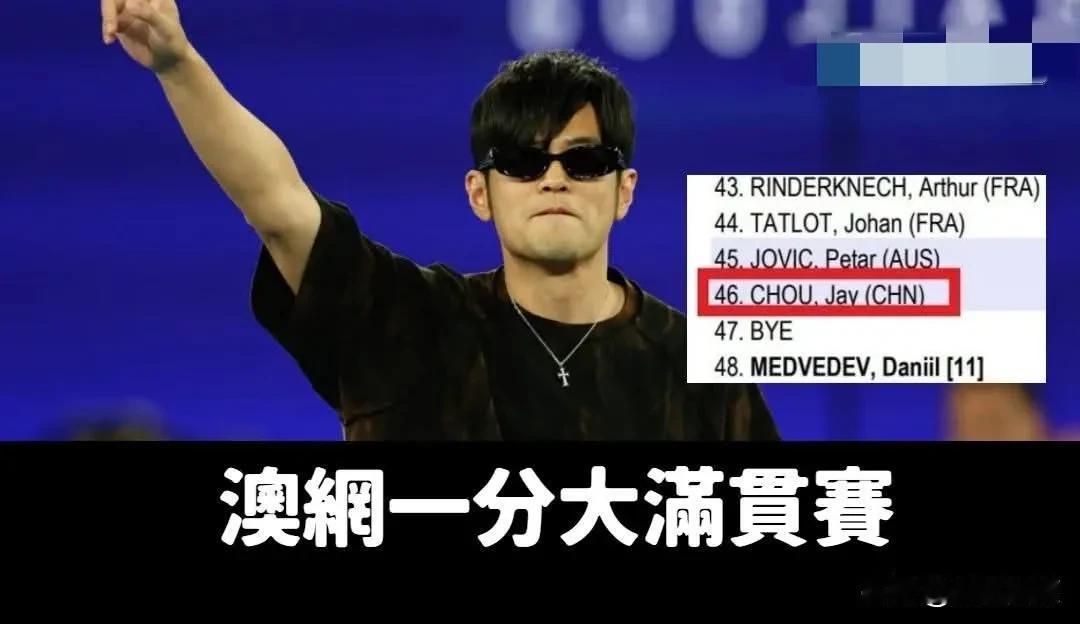 周杰伦参加澳网“一球制胜赛”，在身份籍一栏填上“中国”，青鸟们彻底破防无语。
