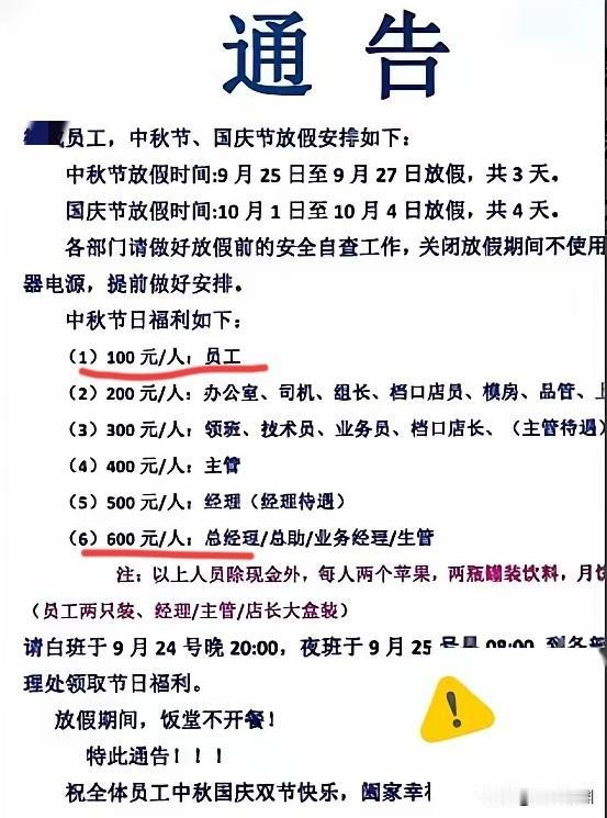 友友们的单位中秋节发福利是按照等级来发的吗？好像按照工会的有关规定，过年过节或者