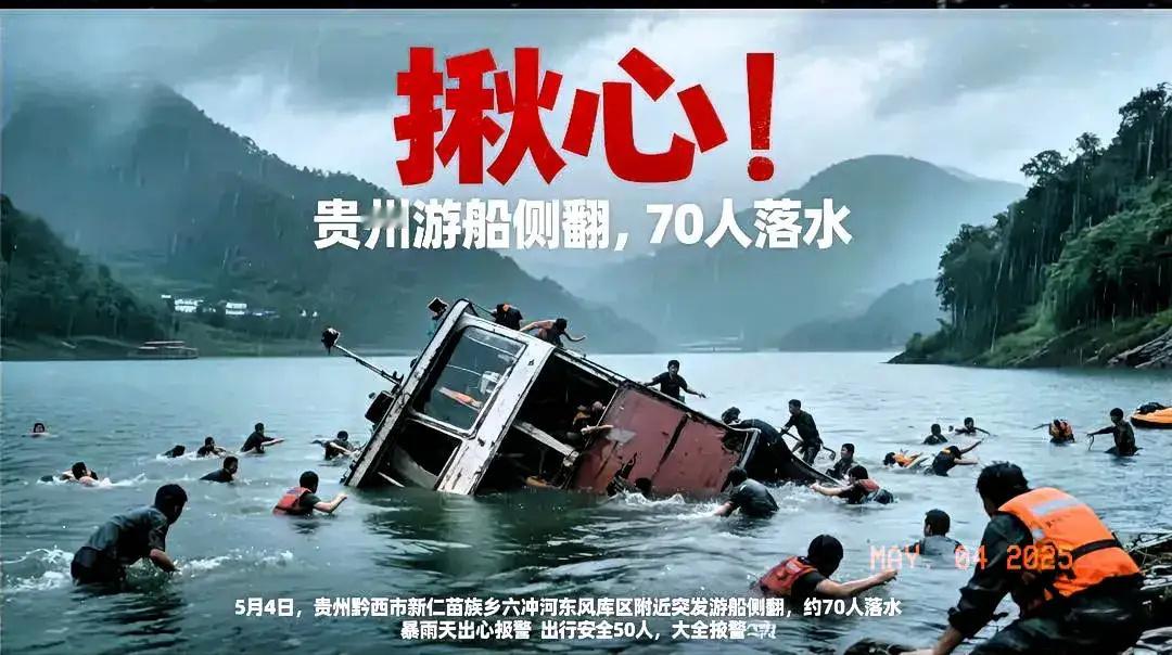 贵州黔西游船侧翻事故约70人落水 天哪，那现在救上来多少了啊，愿平安🙏🙏🙏