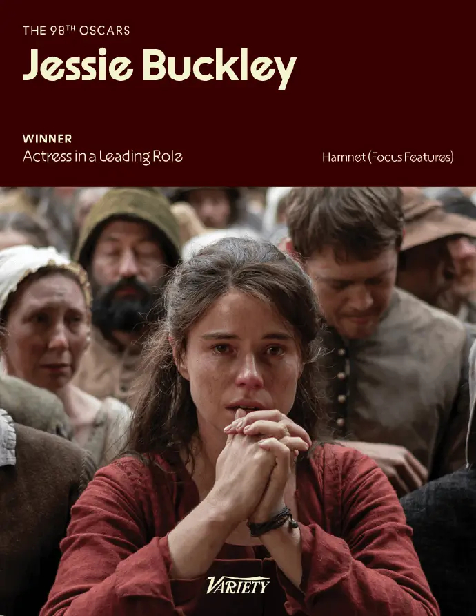 杰西·巴克利凭赵婷执导电影《哈姆奈特》首封奥斯卡影后当地时间3月15日，第98届