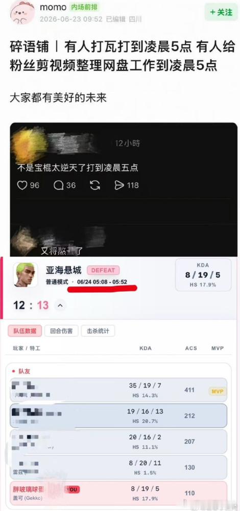 刚开始不是说这张图是老惨打到凌晨五点吗，还搁那感天动地呢，现在又是换头给棍鸨了招