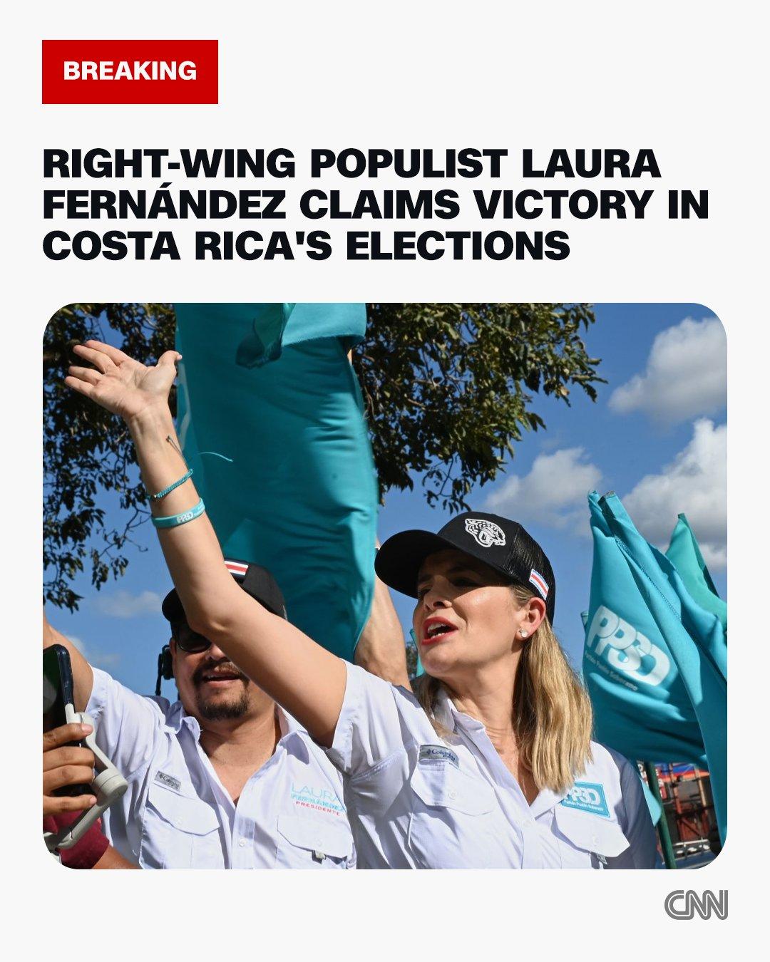 新闻快讯——哥斯达黎加右翼民粹主义候选人劳拉·费尔南德斯宣布在选举中获胜，其核心