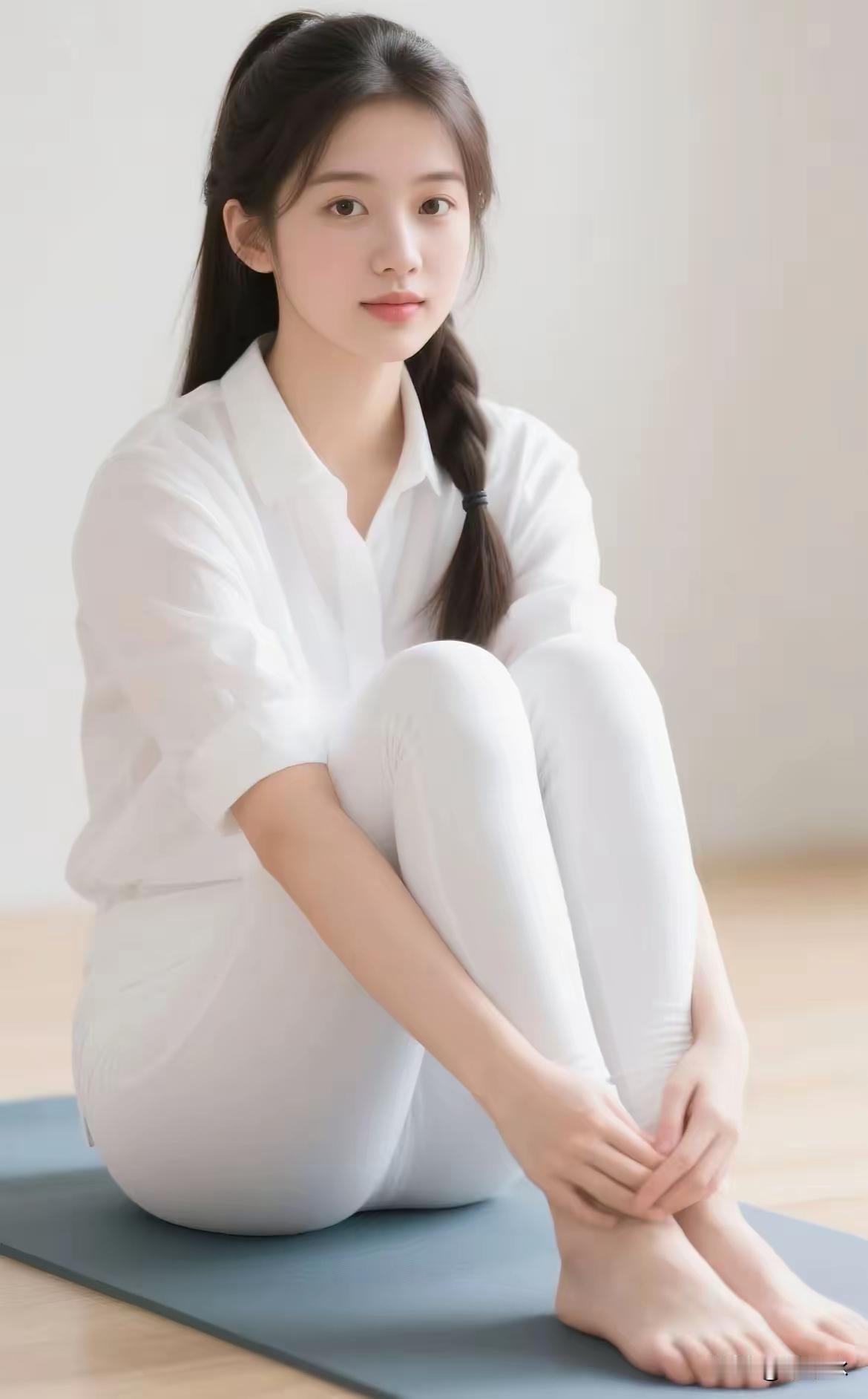 元气满满的瑜伽少女，静坐冥想的美好时光。