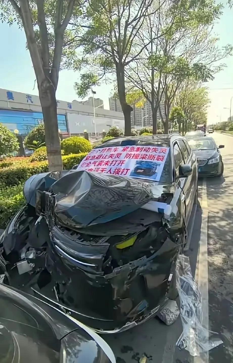 国庆节某界又撞了
看着是直接撞树上被树一分为二
这不能怪遥遥领先只能怪司机不看路