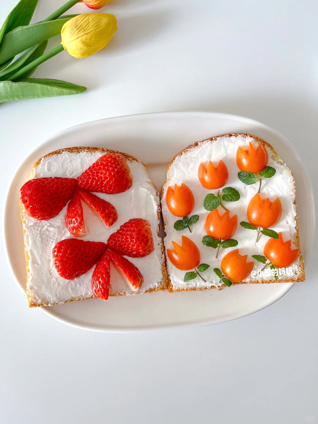 春日限定🌷🍓🎀开放式三明治🥪附教程