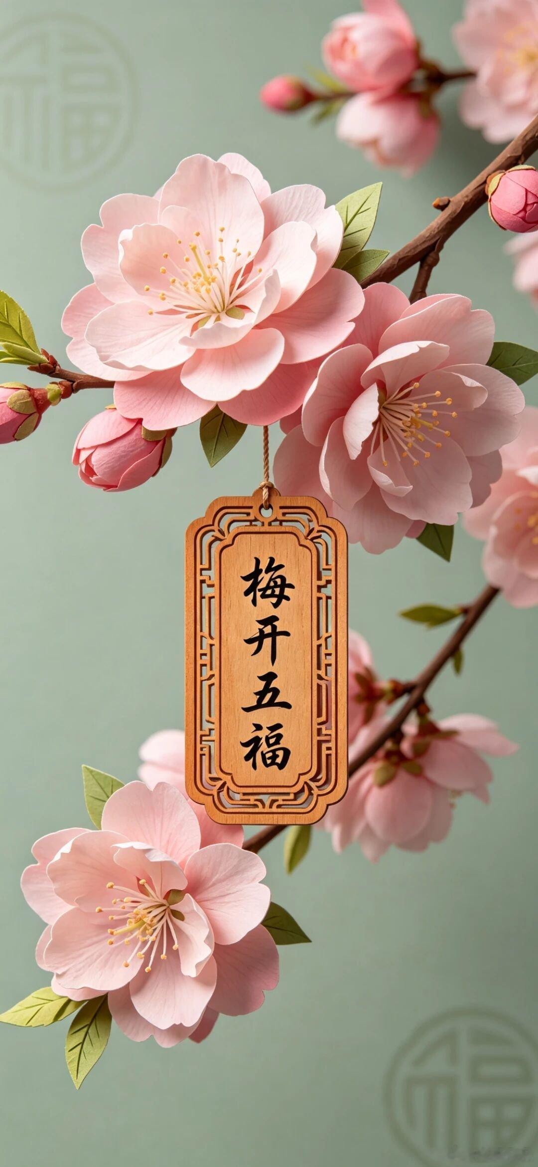 国风寓意美好祝福语符篆壁纸 ​​​