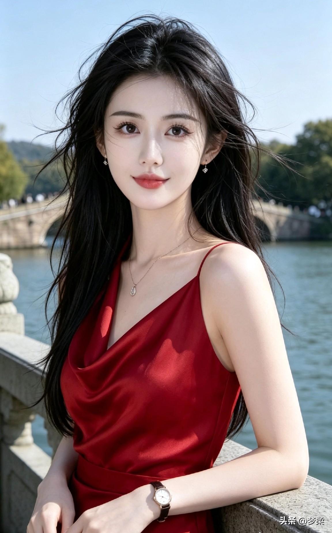 分享手机最美随手拍湖畔红裙撞碎温柔天光，风拂长发，人间温柔都定格在这帧画面里落日