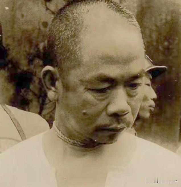 吴石将军牺牲前，敌人给他拍下的最后一幕镜头，此时的他表情凝重，虽然脖子上被套着麻
