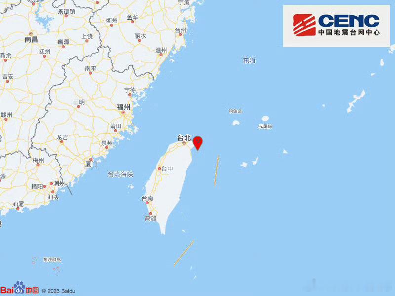 台湾地震地震快讯中国地震台网正式测定：05月01日20时39分在台湾宜兰县海域（