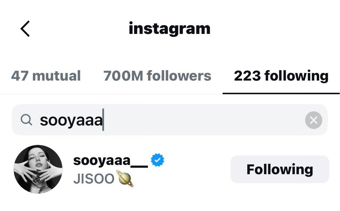 Instagram官方账号关注金智秀，BLACKPINK成员里唯一被关注的成员 