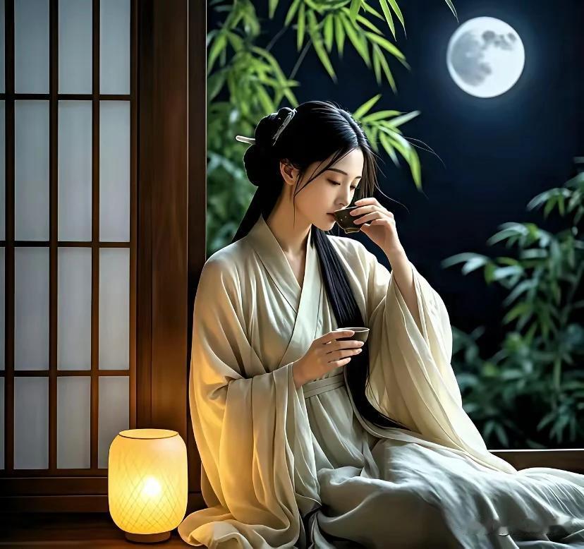 漏静更深寐不成，
霜侵冷月客心萦。
离笺落笔皆凝泪，
浅酌一盏解忧情。