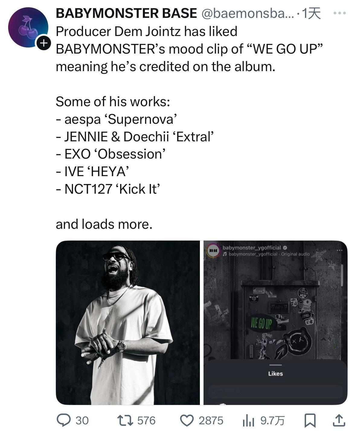 BABYMONSTER新专辑制作人参与制作的歌曲👀 ​​​