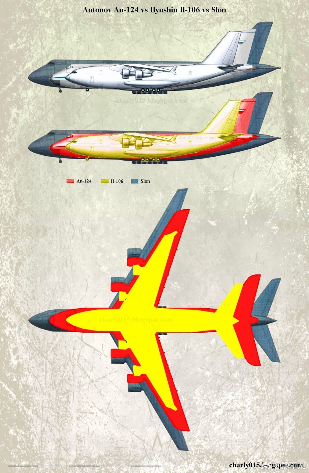 俄罗斯安-124/伊尔106和“大象”运输机体型对比。 