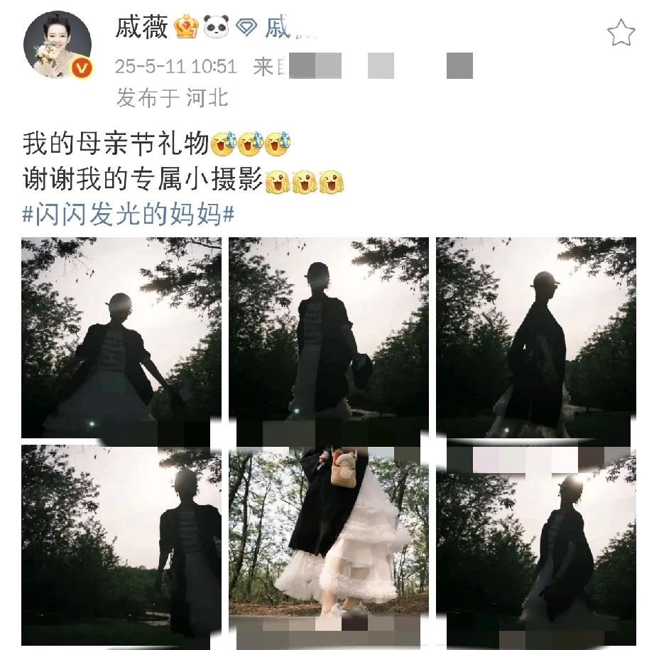 戚薇，高调发文！

25年5月11日上午十点多，戚薇高调发文，因为正值母亲节，她