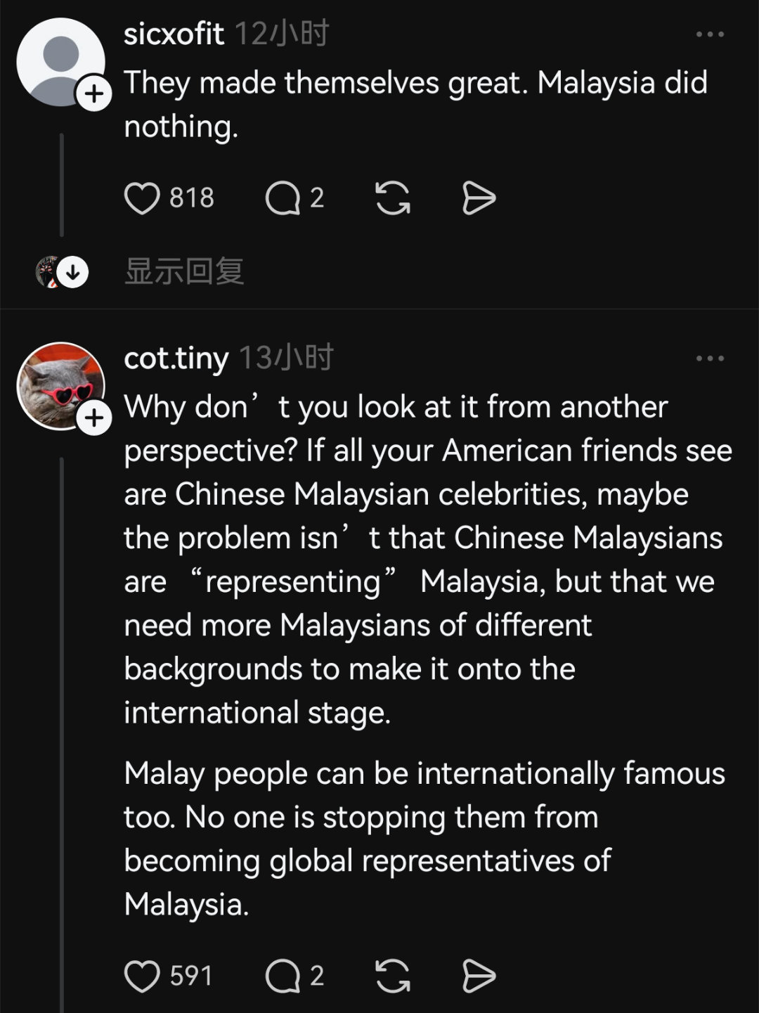 马来西亚的马来人抱怨“国外人熟知的马来西亚名人全是华裔” ​​​