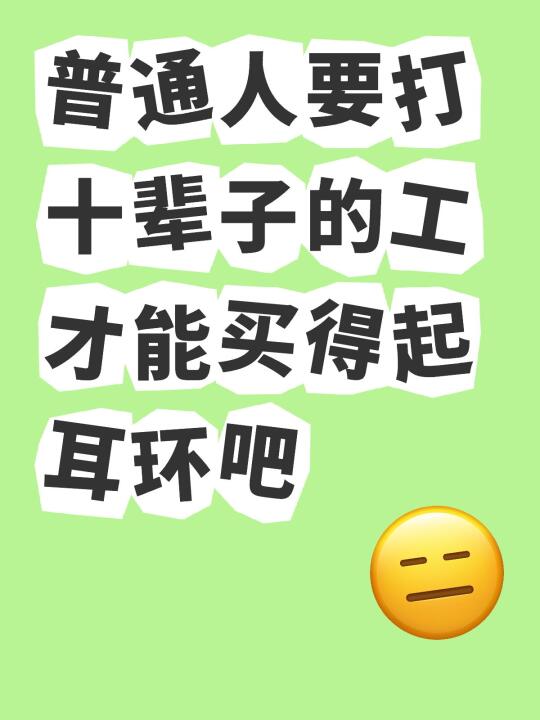 普通人要打十辈子的工 才能买得起耳环吧