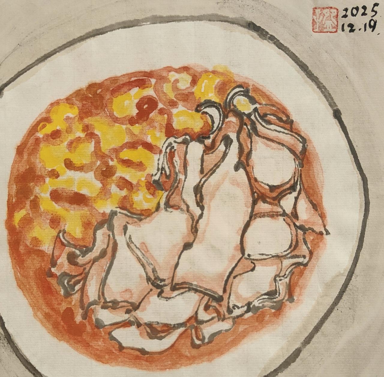 碗子的纸片水墨