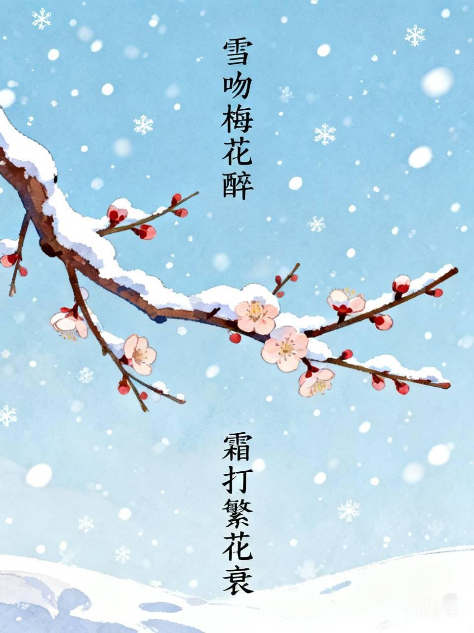 下联：霜打繁花衰。