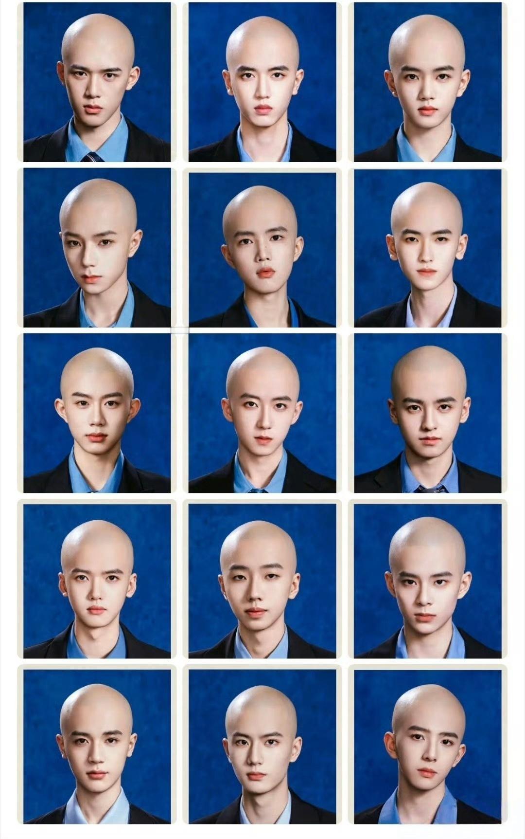 光头是不是鉴定颜值的最有利手段粉丝做的TF四代光头证件照
