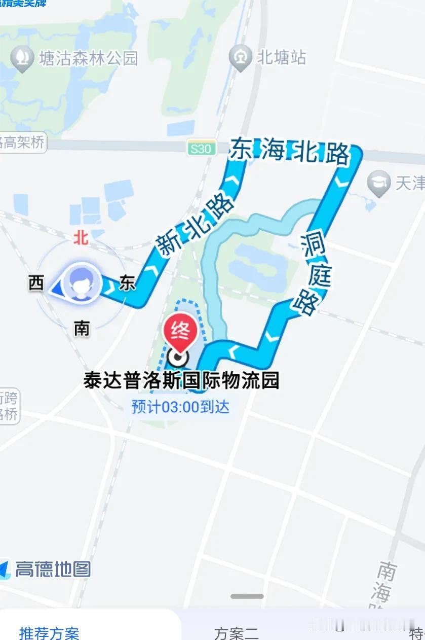 今天想去天津科技大学从新北路绕东海北路到天津科技大学，本想从洞庭路回来，确怎么也