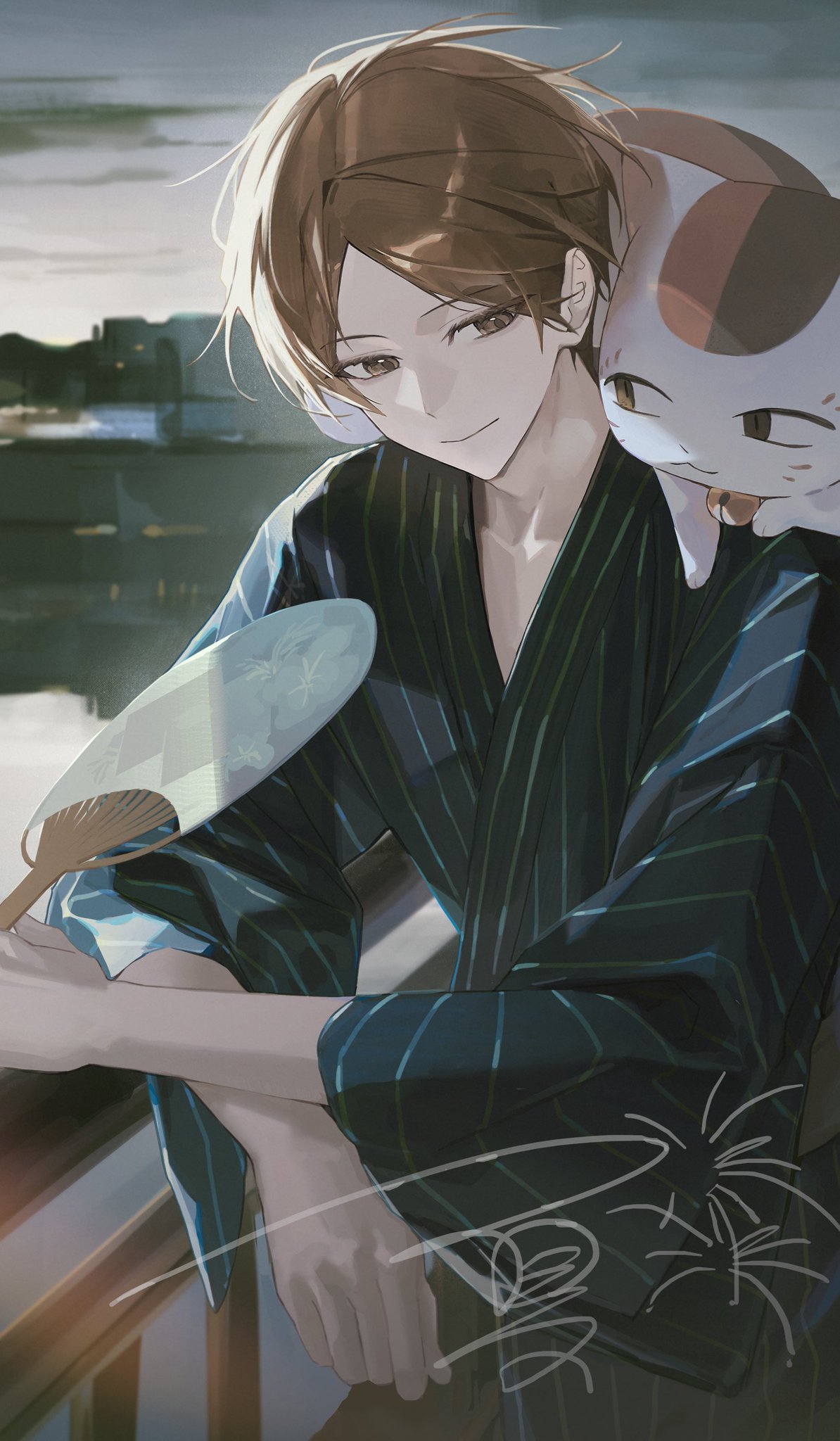 夏目友人帐动漫仲夏狂欢季 夏目和猫咪老师的夏天简直萌到我了.绘：K_0313_h