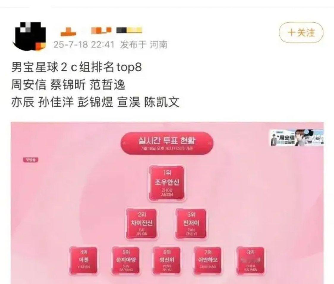 选秀史上第一个人气第二被淘汰早就知道蔡锦昕已经淘汰了，但是播放实时人气他居然是C