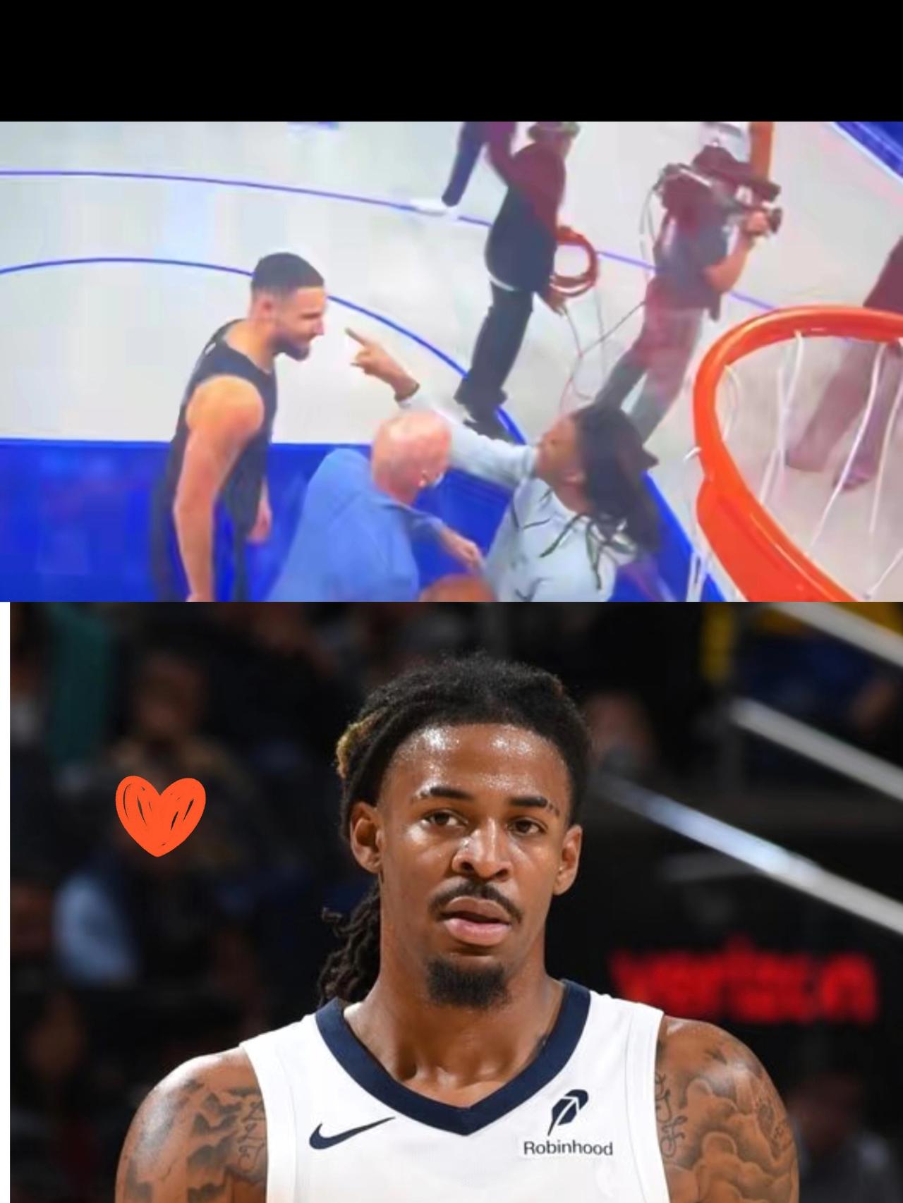 莫兰特这波操作真的又蠢又败好感！
自己因伤坐替补席，
还冲上去用手指着克莱的脸骂