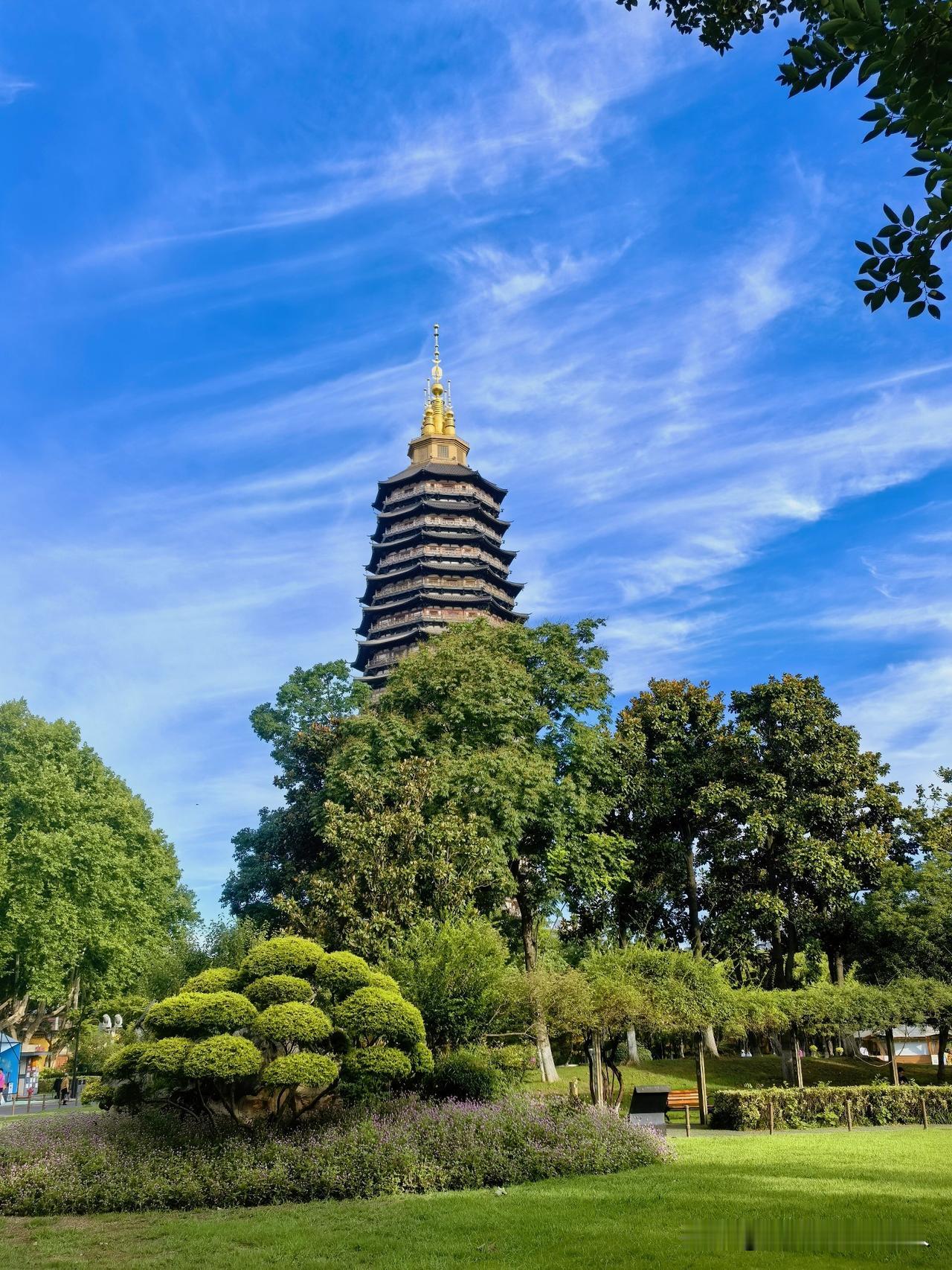 有凉风的公园还是蛮好的，
天蓝蓝，木苍郁。
听蝉鸣，看游鱼。