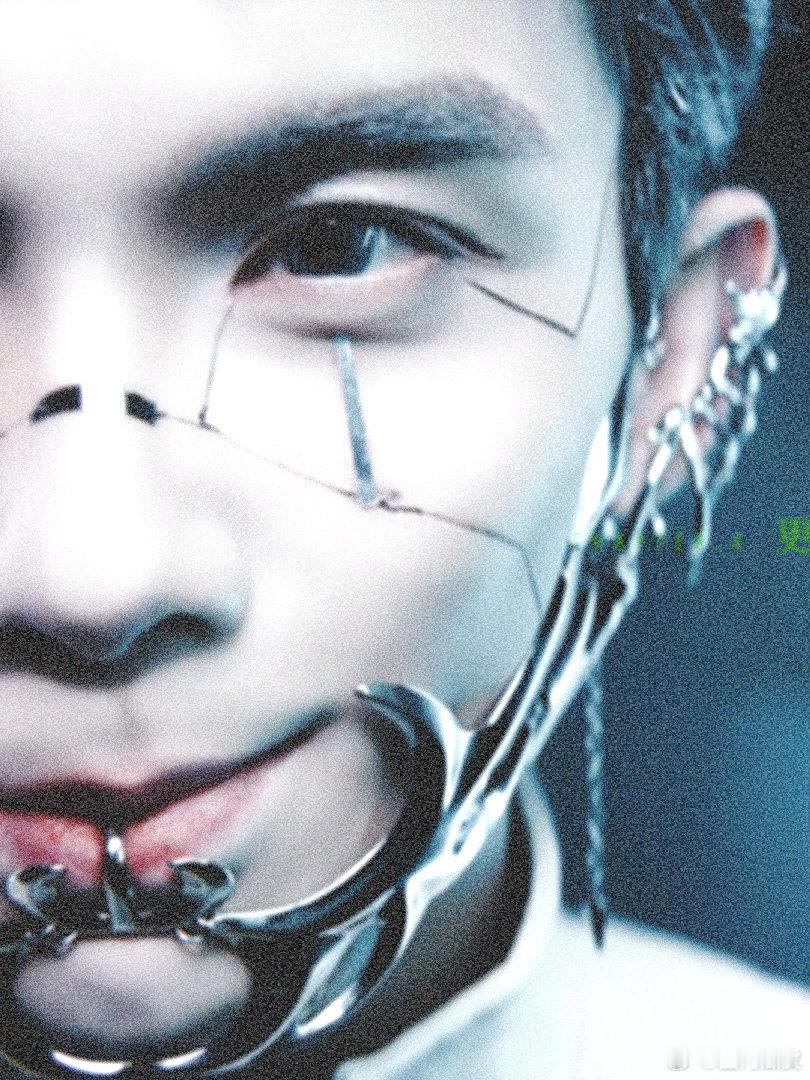 吴磊蓝瞳仿生人造型 窝趣我给跪了太帅了，未来战士的感觉 