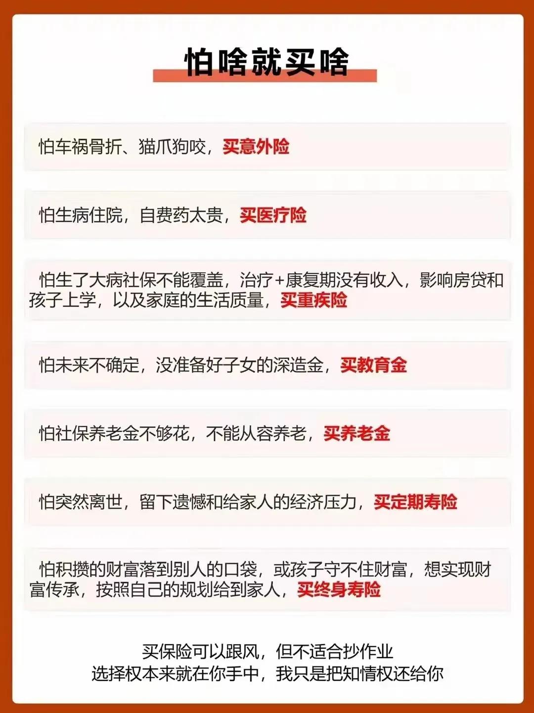 保险观念：
买保险可以跟风
但不适合抄作业

保险选购指南：
应对人生各种不确定