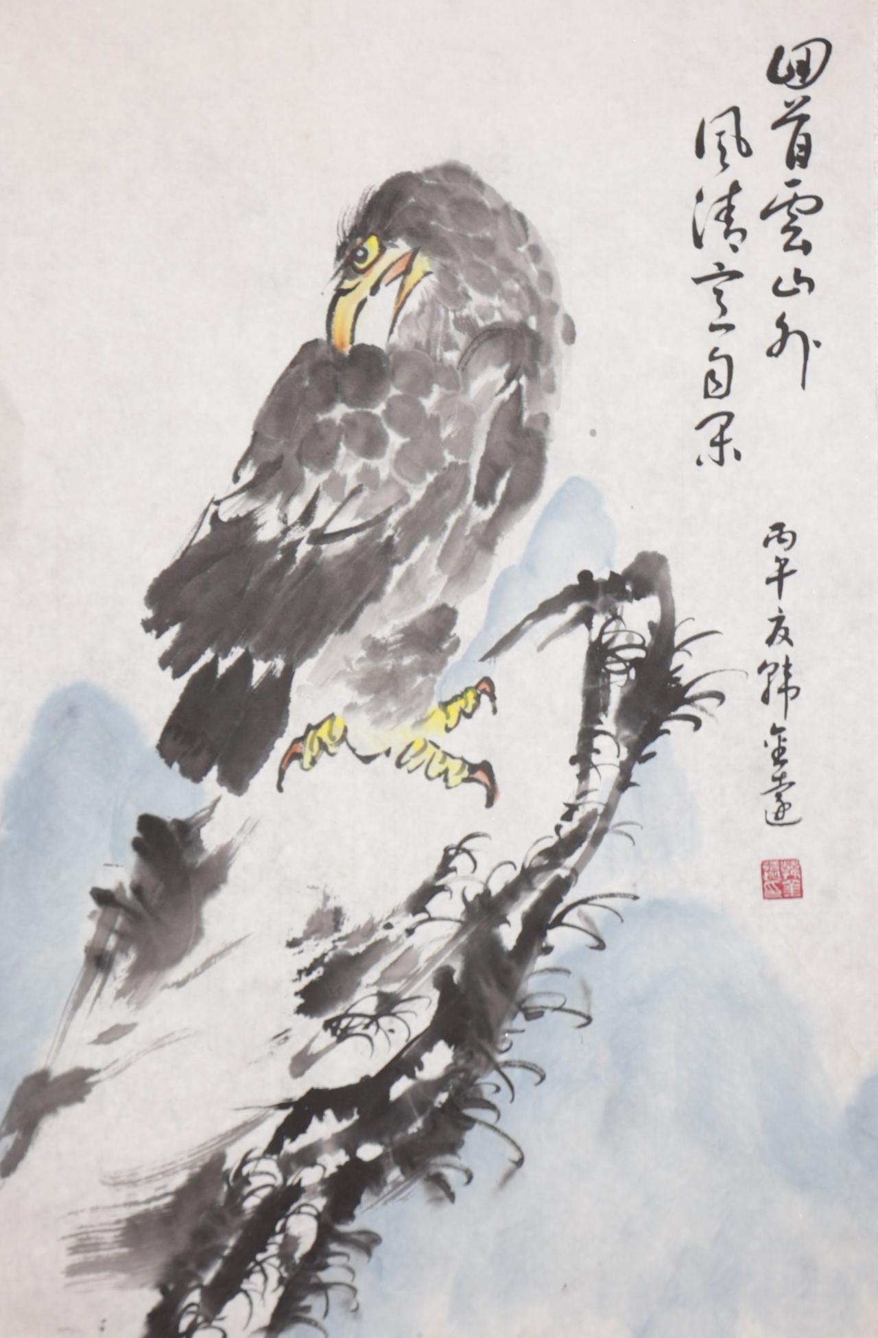 Ai千问判断韩金远国画鹰为原创作品。