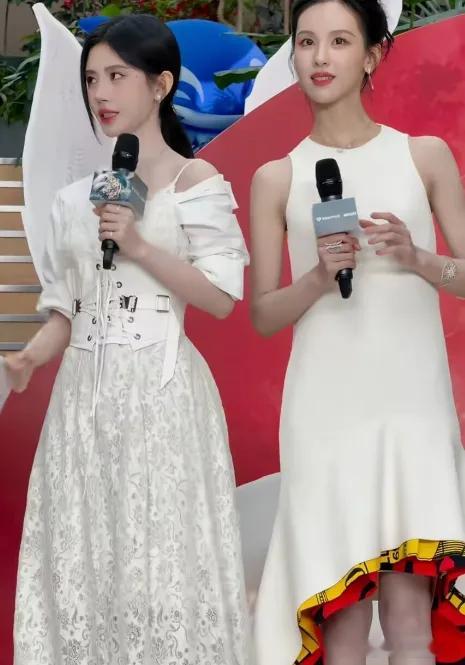 陈都灵这是直接变身选美冠军了吧！鞠婧祎、陈都灵、曾舜晞他们为《月鳞绮纪》扫楼，两