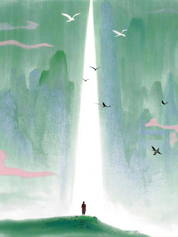 “ 祝你：熬过苦难向春山。” 