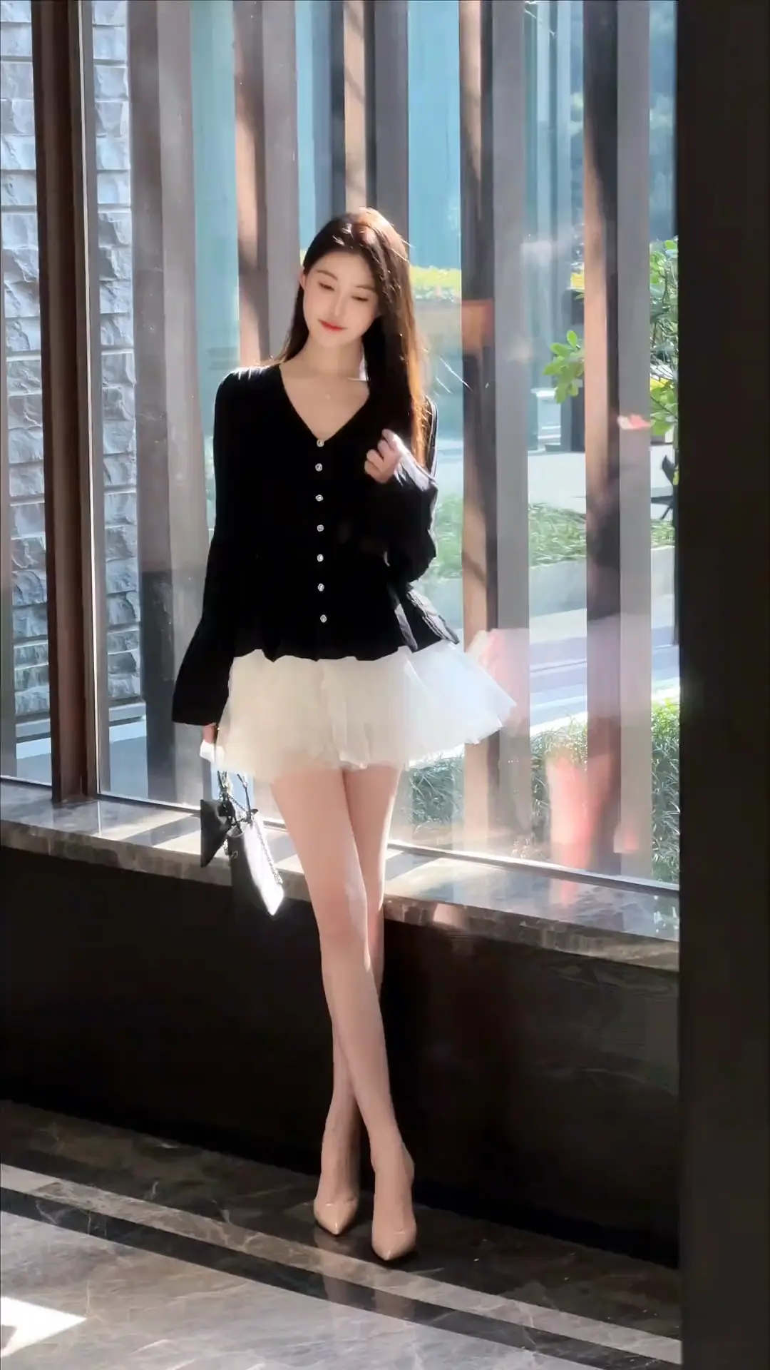 御姐 大长腿 高跟鞋 短裙穿搭