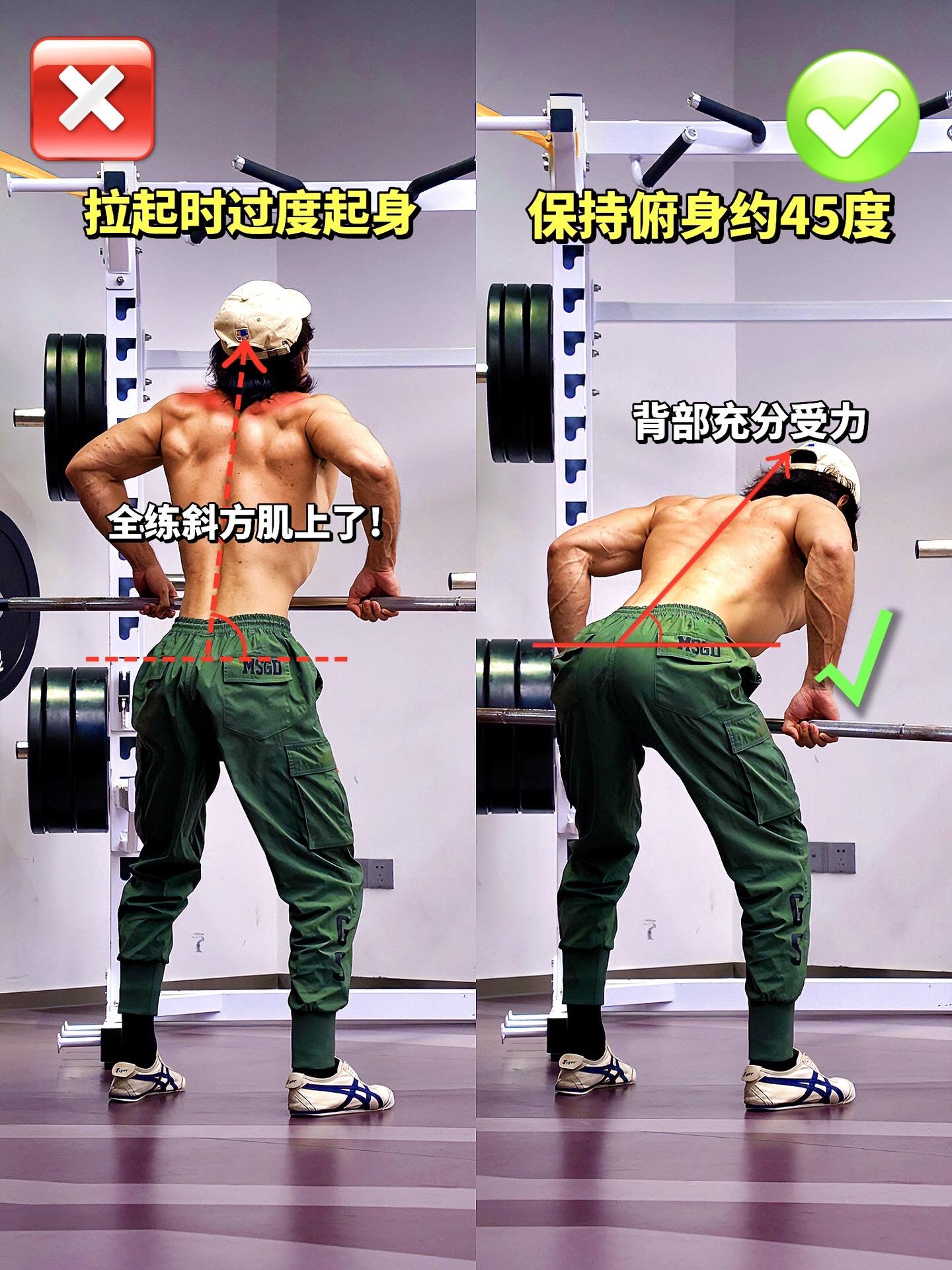 杠铃划船正确姿势！杠铃划船全方位解析！背部没感觉？看看你都做对了嘛？